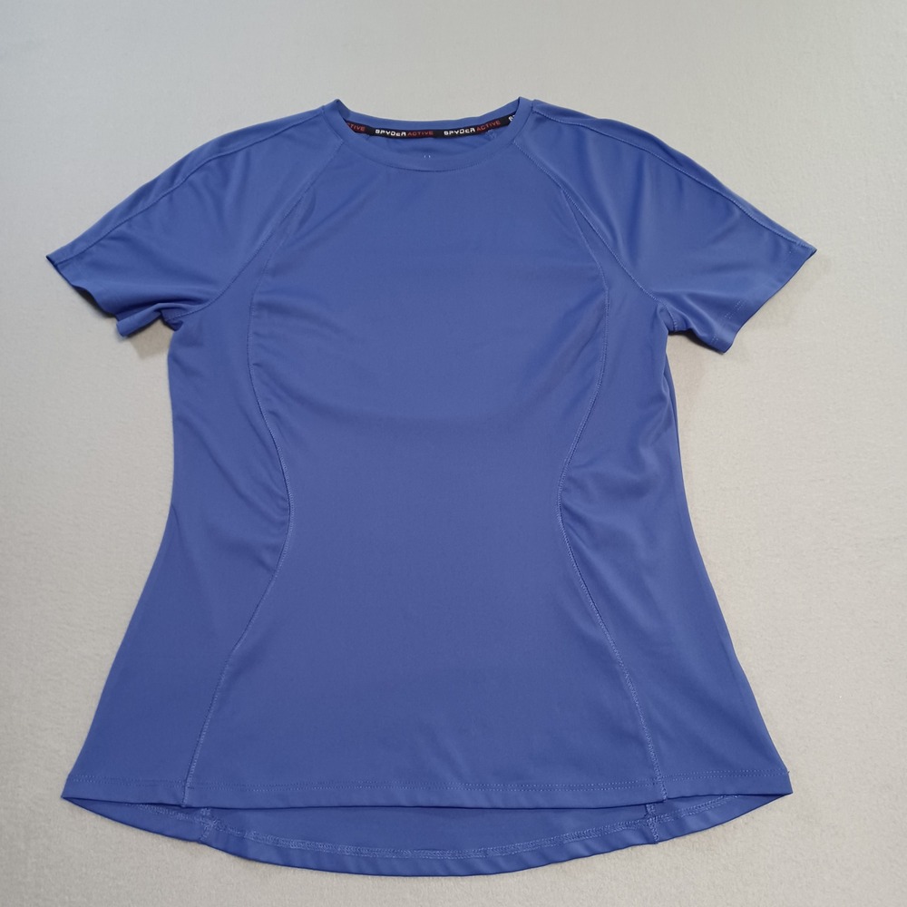 Spyder Active Womens Blue Short Sleeve Performance‎ Training T-Shirt S RN63619